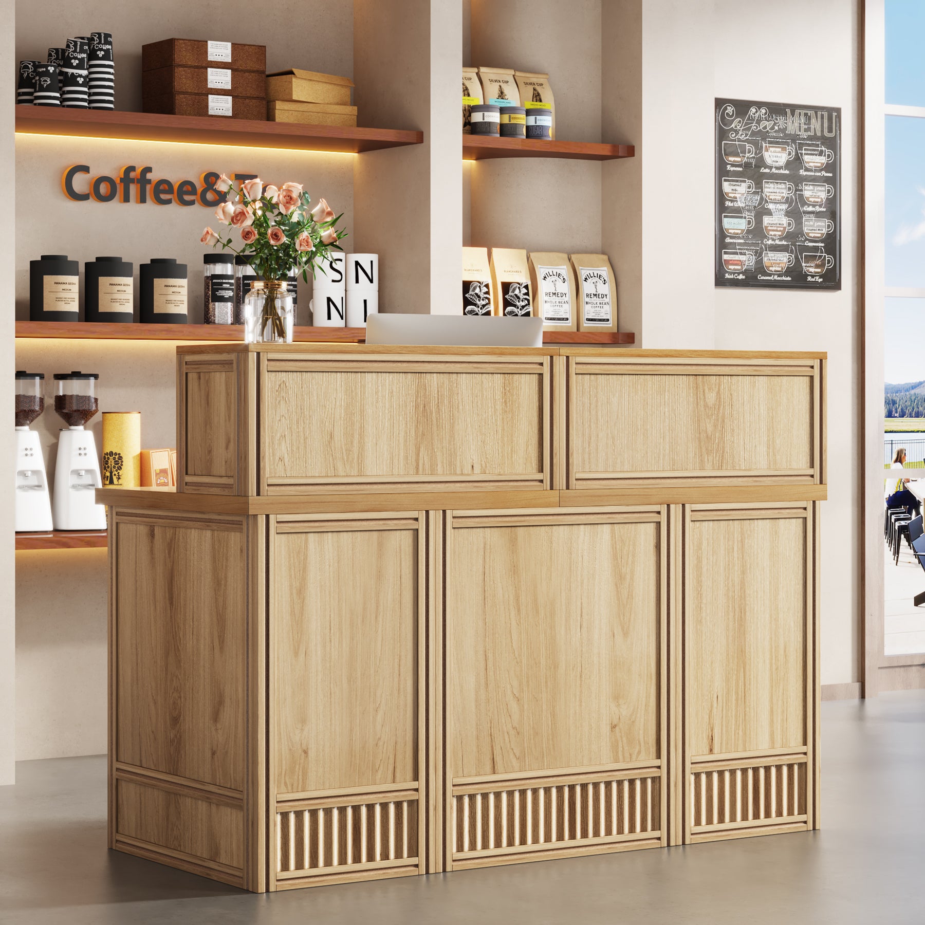 57" Reception Desk with Counter